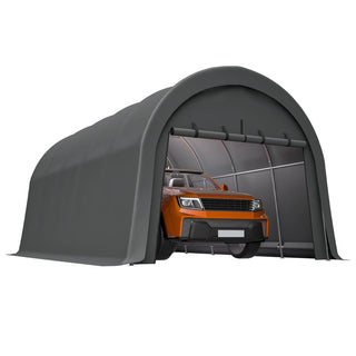 Heavy Duty Anti-Snow 10x20/12x20 FT Carport, Commercial Grade Steel Frame Portable Garage Canopy with Vented Waterproof Roof for Car/Boat/RV Storage