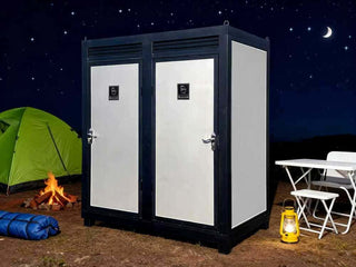 Two-Person Portable Toilet Cabin – Outdoor Restroom with Sink, Lighting & Ventilation Fan