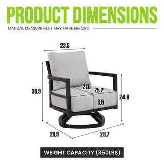 Modern Outdoor Swivel Lounge Chair – Fully Welded Aluminum Frame with 360° Rotation & Sunbrella® Cushion