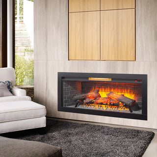42-Inch Infrared Electric Fireplace with Removable Mantel & Insert – Touch Panel Electric Fireplace Heater for Home Decor