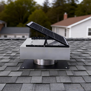 12-Inch Stainless Steel Solar Roof Vent Fan, 40W Tilt-Adjustable Panel, 1200 CFM Dual-Power Attic Ventilator with 3-Speed Remote