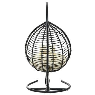 Foldable Rattan Hanging Egg Chair with Stand – Indoor & Outdoor Swing Chair for Porch, Garden & Balcony