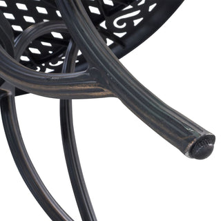 Weather-Resistant Antique Bronze Cast Aluminum Round Patio Dining Table