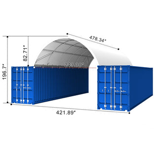 20ft x 40ft Single Frame Container Canopy – Heavy-Duty Tarpaulin Storage Shelter (No Containers Included)