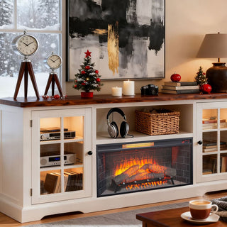 42-Inch Infrared Electric Fireplace with Removable Mantel & Insert – Touch Panel Electric Fireplace Heater for Home Decor