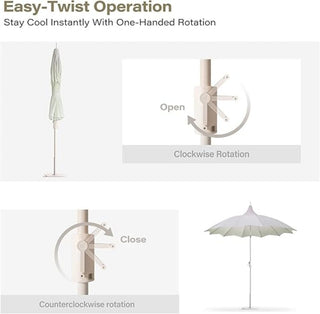 9FT Outdoor Gazebo Style Patio Umbrella With Lighting Function, Petal-Shaped Canopy, 360-Degree Rotation, And Tilt Adjustment