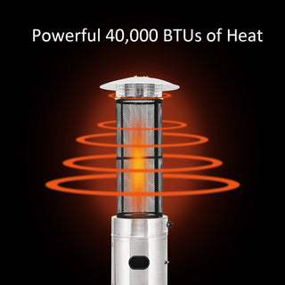 40000 BTU Stainless Steel Round Glass Tube Patio Heaters
