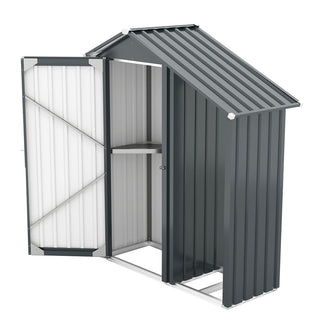 Compact Metal Garden Shed, High-Quality Galvanized Iron, Waterproof Design with Lockable Door, Easy Assembly & Portable Storage Solution