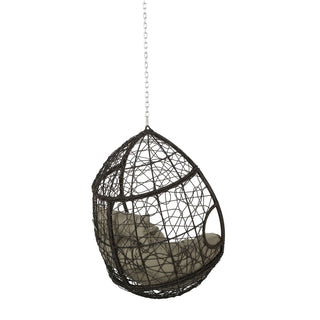 Outdoor Teardrop Swing Chair With Polyethylene Rattan And Cushions