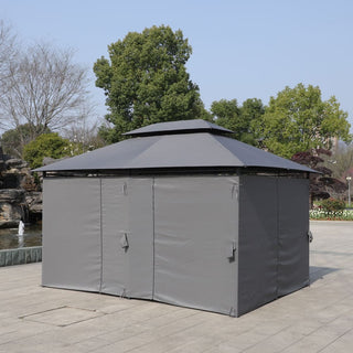 13x10 Outdoor Patio Gazebo Canopy Tent with Ventilated Double Roof & Detachable Sidewalls