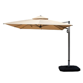 Aluminum Cantilever Patio Umbrella with Tilt Function – Outdoor Offset Market Umbrella for Backyard, Deck & Pool (Base Not Included)
