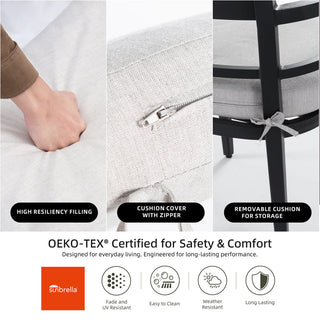 5-Piece Outdoor Aluminum Patio Dining Set with Sunbrella Cushions – 40" Square Table with Umbrella Hole