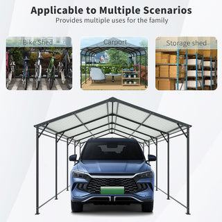 Mondawe Heavy-Duty Galvanized Steel Carport — Large Outdoor Garage for Cars, Trucks, Boats & Tractors