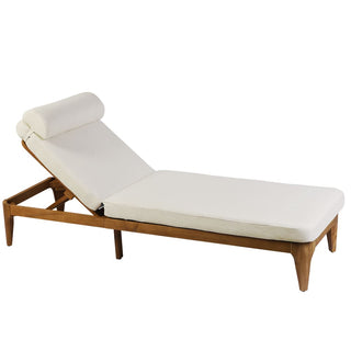 Outdoor Wood Chaise Lounge Chair, Adjustable Patio Recliner with Multi-Position Backrest, Sun Lounger for Poolside, Deck & Garden