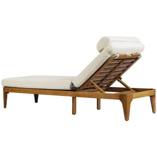 Outdoor Wood Chaise Lounge Chair, Adjustable Patio Recliner with Multi-Position Backrest, Sun Lounger for Poolside, Deck & Garden