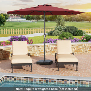 12 FT Patio Umbrella with Crank Handle & 8 Sturdy Ribs – Durable Outdoor Market Umbrella for Patio, Garden & Backyard