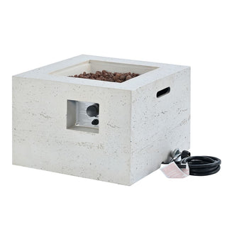41.9" Outdoor Rectangular Propane Fire Pit – 40,000 BTU MGO Patio Heater with Stainless Burner, Lava Rocks & Waterproof Cover