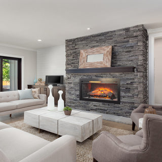 42-Inch Infrared Electric Fireplace with Removable Mantel & Insert – Touch Panel Electric Fireplace Heater for Home Decor