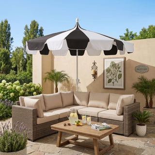 10FT Pagoda Patio Umbrella with Crank Lift & Tilt – Adjustable Outdoor Market Umbrella in Mint Green, Navy Blue & Black
