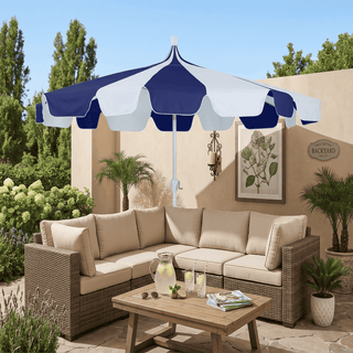 10FT Pagoda Patio Umbrella with Crank Lift & Tilt – Adjustable Outdoor Market Umbrella in Mint Green, Navy Blue & Black