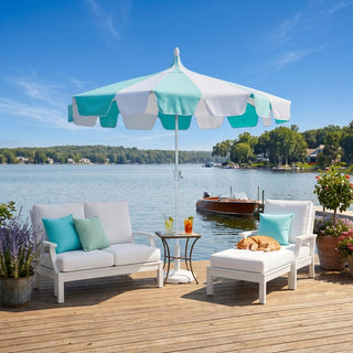 10FT Pagoda Patio Umbrella with Crank Lift & Tilt – Adjustable Outdoor Market Umbrella in Mint Green, Navy Blue & Black