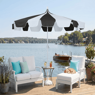 10FT Pagoda Patio Umbrella with Crank Lift & Tilt – Adjustable Outdoor Market Umbrella in Mint Green, Navy Blue & Black