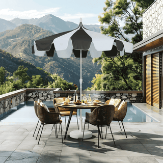 10FT Pagoda Patio Umbrella with Crank Lift & Tilt – Adjustable Outdoor Market Umbrella in Mint Green, Navy Blue & Black