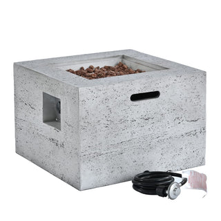 41.9" Outdoor Rectangular Propane Fire Pit – 40,000 BTU MGO Patio Heater with Stainless Burner, Lava Rocks & Waterproof Cover