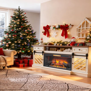 42-Inch Infrared Electric Fireplace with Removable Mantel & Insert – Touch Panel Electric Fireplace Heater for Home Decor