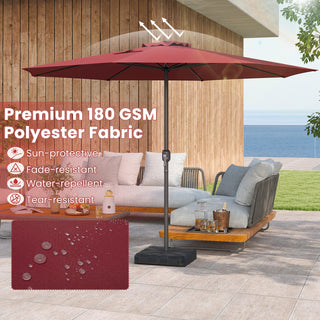 12 FT Patio Umbrella with Crank Handle & 8 Sturdy Ribs – Durable Outdoor Market Umbrella for Patio, Garden & Backyard