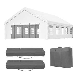 20x32 FT Heavy-Duty Party Tent with Removable Sidewalls & 3 Storage Bags, Outdoor Canopy Gazebo for Carport, Camping, Wedding, BBQ & Commercial Events