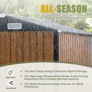 6x8 FT Outdoor Steel Storage Shed with Clear Window, Lockable Doors, Compact Metal Tool Shed for Garden, Backyard, Patio, Utility, and Bike Storage,Yellow/Grey