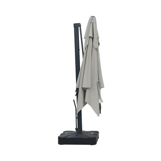 10FT Aluminum Cantilever Patio Umbrella with Removable LED Light Strips for Outdoor Shade
