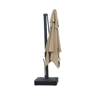 10FT Aluminum Cantilever Patio Umbrella with Removable LED Light Strips for Outdoor Shade