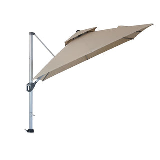 10 Ft Square Aluminum 360° Cantilever Patio Umbrella with Cover – Outdoor Yard Market Shade