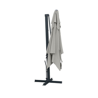 10FT Aluminum Cantilever Patio Umbrella with Removable LED Light Strips for Outdoor Shade
