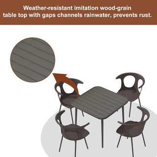 Mondawe 5 Pieces Outdoor Patio Dining Set with 1 Table & 4 Chairs for Balcony Backyard Garden