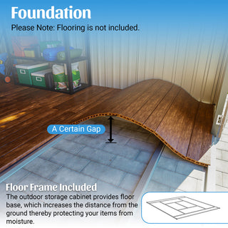10X12 FT Metal Outdoor Storage Shed with Floor Frame Kit – Heavy-Duty Steel Garden Tool Shed