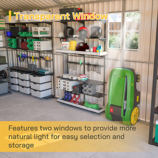 12x20 FT Heavy-Duty Metal Outdoor Storage Shed, Spacious 1810 CUFT Capacity with Double Doors, All-Weather Garage for Vehicle, Equipment & Tool Storage