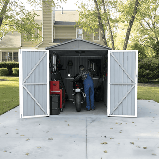Motorcycle Outdoor Storage Shed with Window, Heavy Duty Weatherproof Bike Shelter