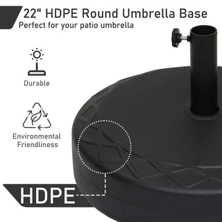 Round Patio Umbrella Base, Heavy-Duty Outdoor Umbrella Stand, Weather-Resistant