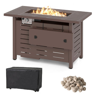 40 Inch Outdoor Propane Fire Pit Rectangle Gas Fire Table with Lava Rocks