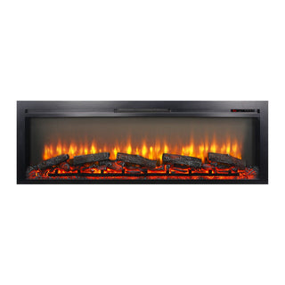 54-Inch Built-In Electric Fireplace Insert with Remote Control – Multi-Color Flame & Ember Effects, Dual Safety Protection