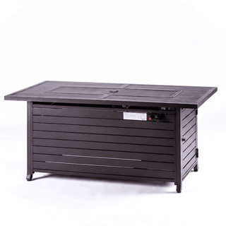 50,000 BTU Propane Fire Pit Table, Aluminum Outdoor Gas Fire Pit with Stainless Steel Burner, Lava Glass & Cover for Patio & Backyard