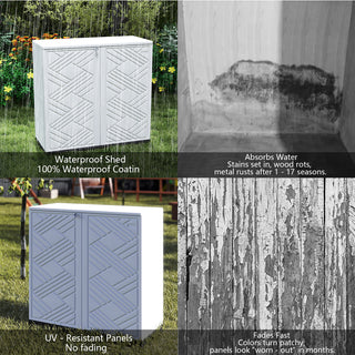 75 Gal. Outdoor Resin Storage Cabinet, 1-Shelf Patio Deck Box for Garden Tools, Porch & Indoor Storage