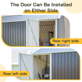 12x20 FT Heavy-Duty Metal Outdoor Storage Shed, Spacious 1810 CUFT Capacity with Double Doors, All-Weather Garage for Vehicle, Equipment & Tool Storage