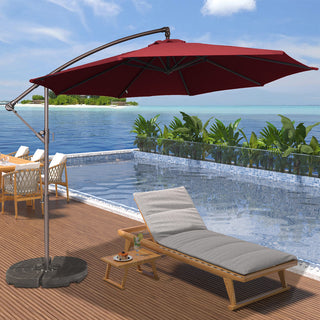 10FT Steel Cantilever Patio Umbrella with 2-Way Stop Crank, Offset Hanging Outdoor Umbrella for Patio, Pool, Deck & Garden