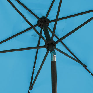 10Ft Outdoor Rectangular Umbrella with 26 Solar-Powered LED Lights, Crank and Tilt