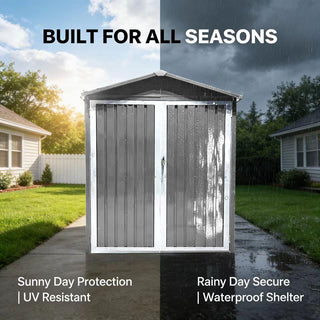Motorcycle Outdoor Storage Shed with Window, Heavy Duty Weatherproof Bike Shelter