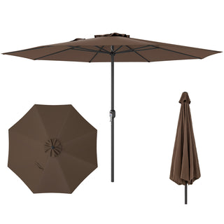 12 FT Patio Umbrella with Crank Handle & 8 Sturdy Ribs – Durable Outdoor Market Umbrella for Patio, Garden & Backyard